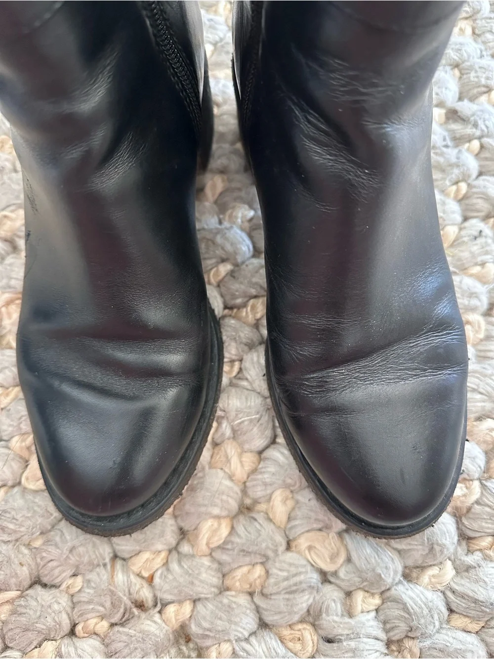 CHANEL CC TURN LOCK BLACK LEATHER SHORT ANKLE BOOT SHOE size 37